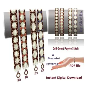 Cuff Bracelet Odd-Count Peyote Stitch, Bead Patterns