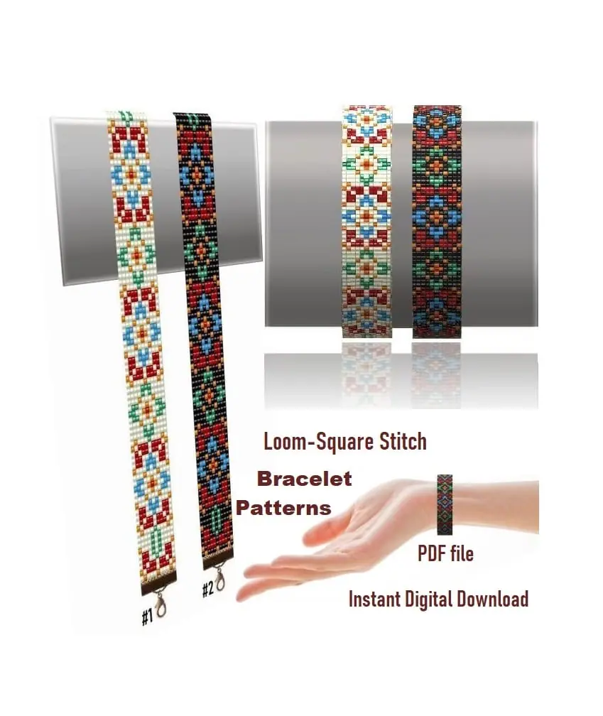 Cuff Bracelet Loom Stitch, Bead Patterns 1 Cuff Bracelet Loom Stitch, Bead Patterns