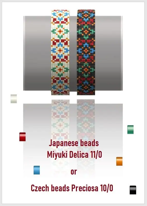 Cuff Bracelet Loom Stitch, Bead Patterns 2 Cuff Bracelet Loom Stitch, Bead Patterns - Image 2