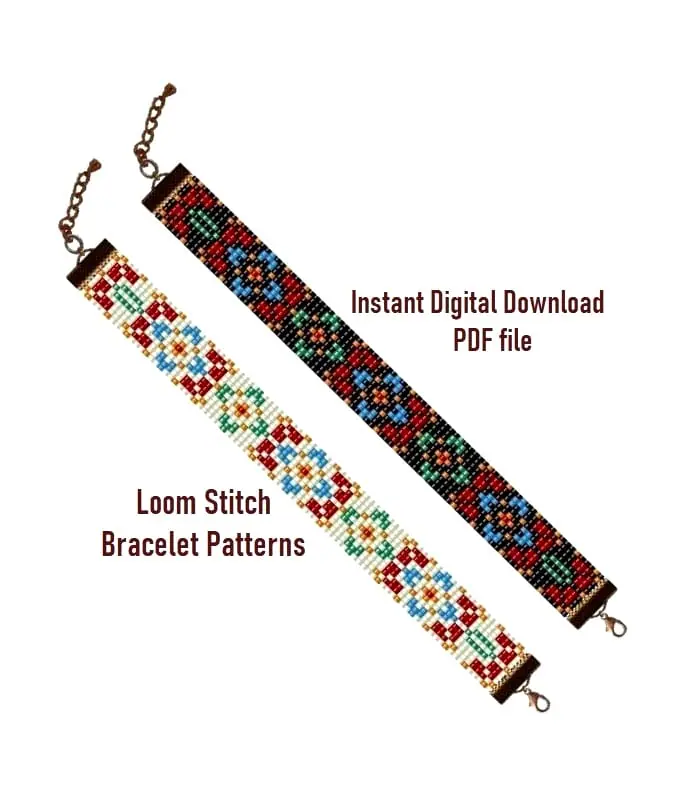 Cuff Bracelet Loom Stitch, Bead Patterns 3 Cuff Bracelet Loom Stitch, Bead Patterns - Image 3