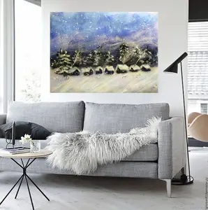 Handmade Winter Landscape Art with Wool | Nature Inspired Paintin