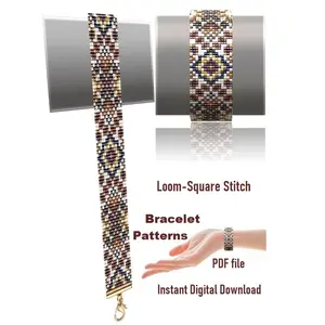 Cuff Bracelet Loom Stitch, Bead Patterns