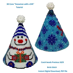 Tutorial 3D Cone Christmas tree toy,Brick Stitch