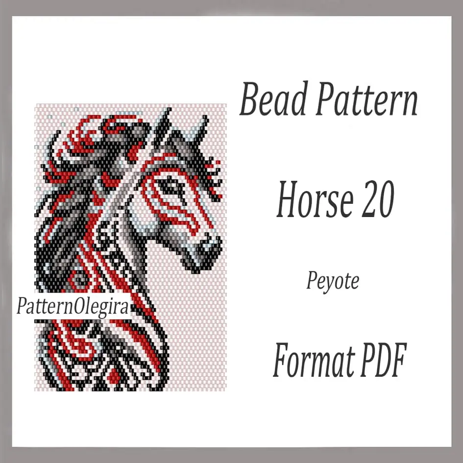 HORSE 20 Tapestry bead pattern PDF Bead picture pattern peyote 1 Horse 20 bead pattern Horse bead tapestry pattern Bead Horse patterns Olegirabeadpatterns