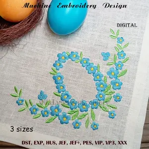 Easter Forget-me-not Corner embroidery design