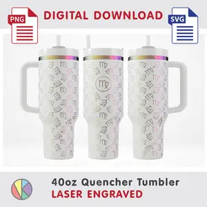 VIRGO Zodiac Pattern – Laser Engraved – 40oz Tumbler.