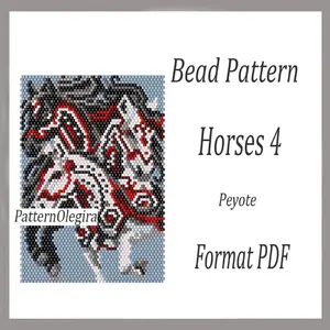 Horses 4 bead pattern Horses bead tapestry pattern Bead Horses patterns Olegirabeadpatterns