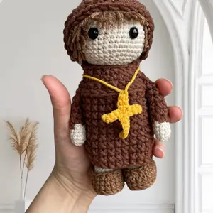 medieval monk, knitted toy