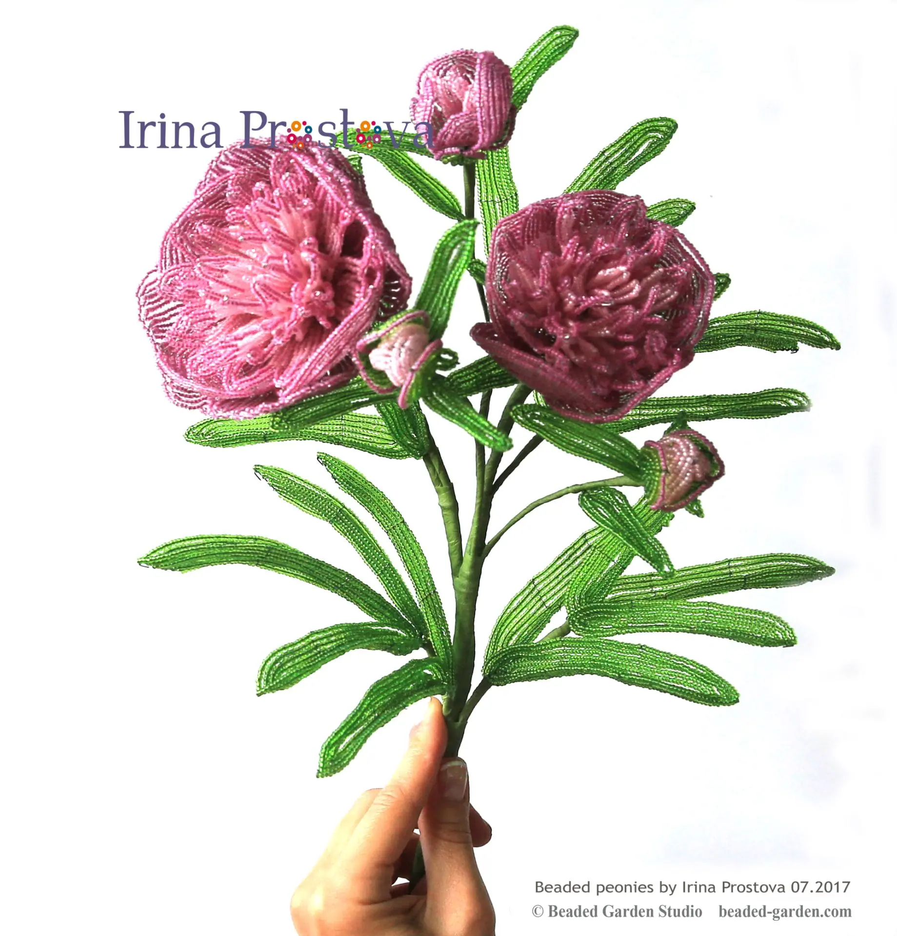 Beaded Flower pattern rose, peony, cornflower 14 Beaded Flower pattern rose, peony, cornflower - Image 14