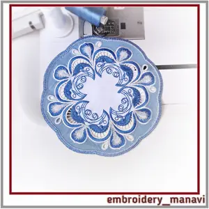 In the hoop Cutwork napkin with flowers Machine Embroidery Design