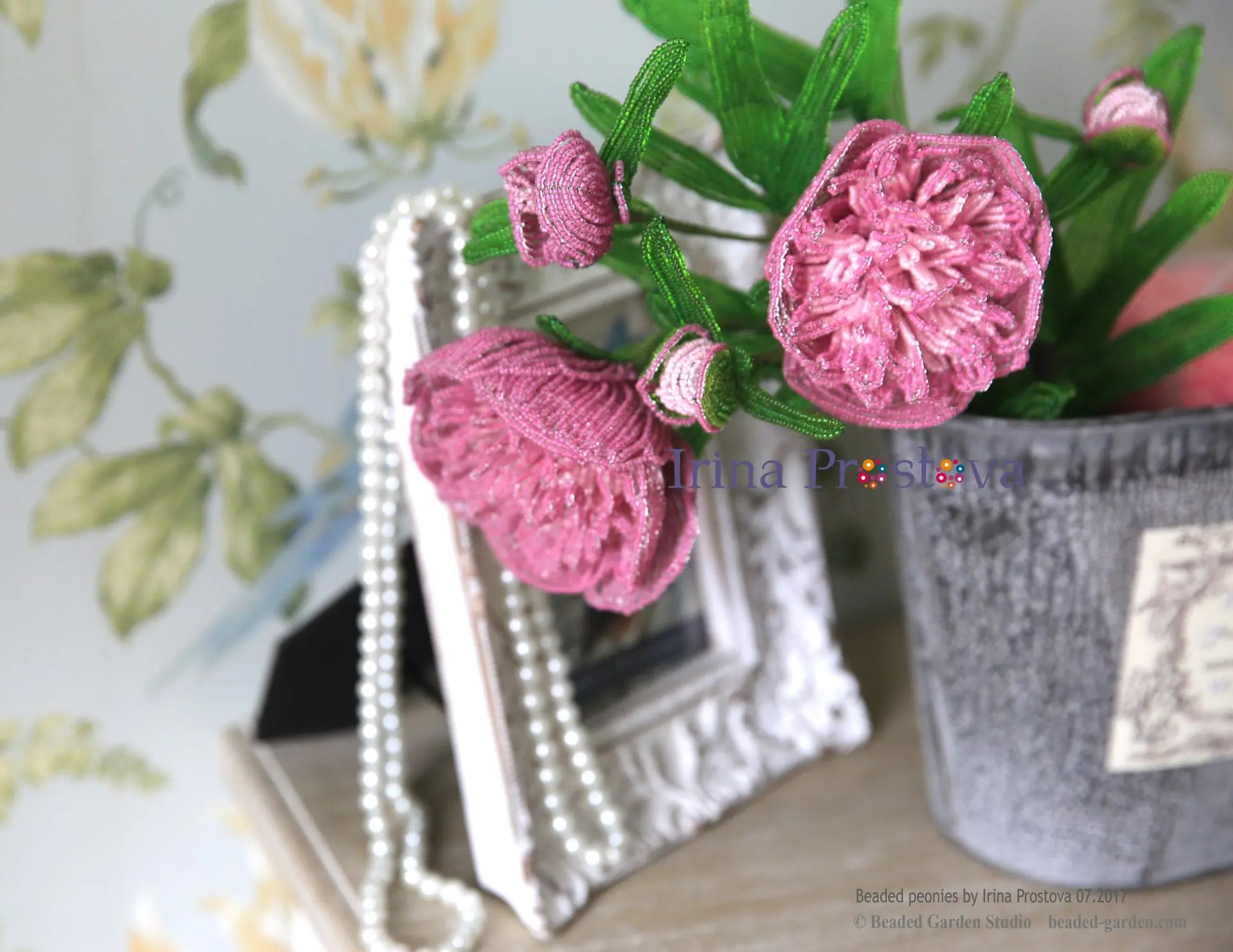 Beaded Flower pattern rose, peony, cornflower 16 Beaded Flower pattern rose, peony, cornflower - Image 16