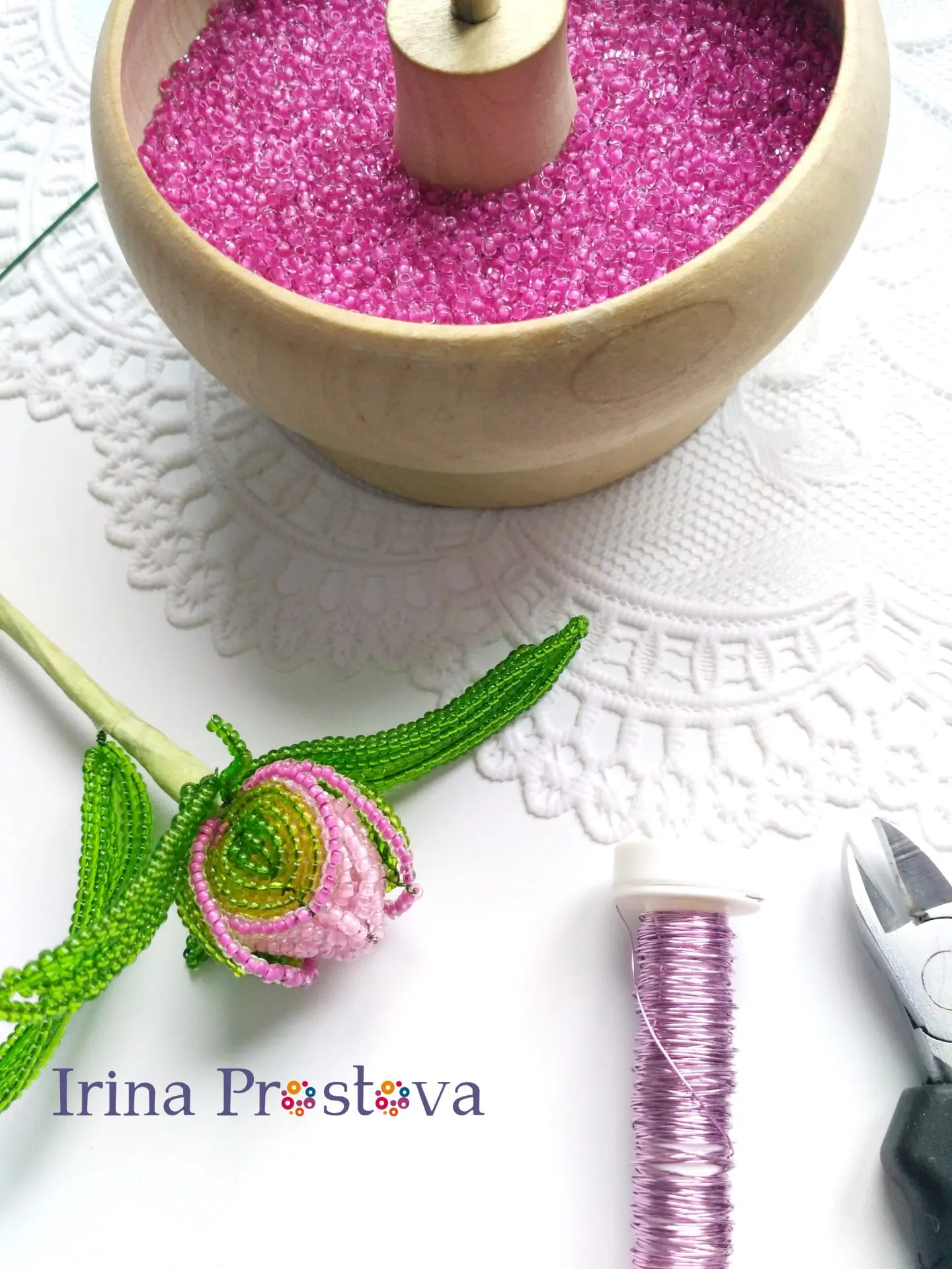 Beaded Flower pattern rose, peony, cornflower 12 Beaded Flower pattern rose, peony, cornflower - Image 12