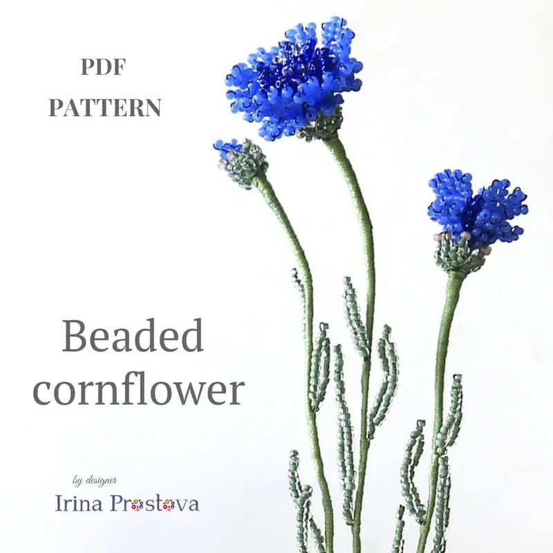 Beaded Flower pattern rose, peony, cornflower 17 Beaded Flower pattern rose, peony, cornflower - Image 17