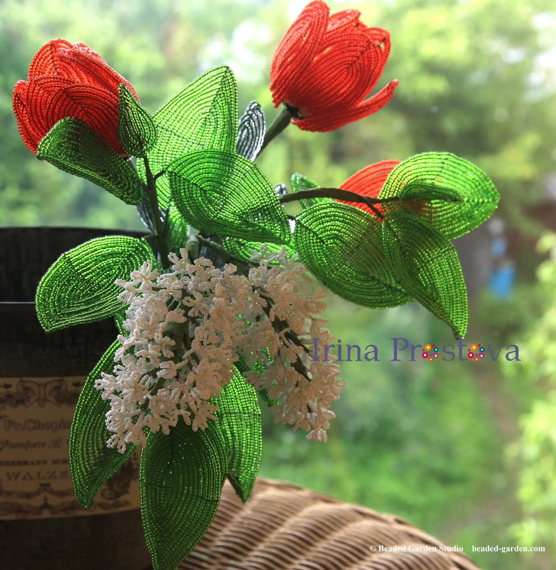 Beaded flowers pattern,lilac, lily of the valley, hyacinth, tulip 24 Beaded flowers pattern,lilac, lily of the valley, hyacinth, tulip - Image 24
