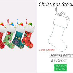 Christmas stocking sewing pattern PDF + detailed tutorial