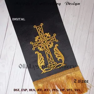 Scrollwork Cross embroidery design
