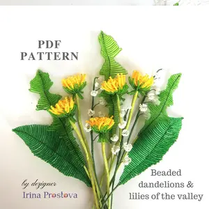Beaded Flower pattern dandelion, Lily of the valley