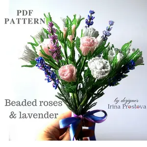 Beaded Flower pattern rose, lavender