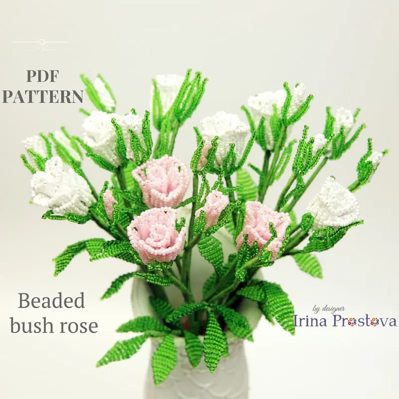 Beaded Flower pattern rose 1 Beaded Flower pattern rose
