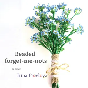 Beaded Flower pattern Forget me not