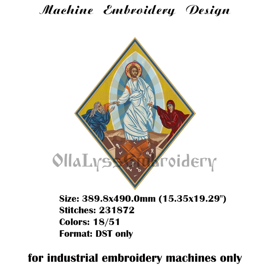 Resurrection of Christ for Epigonation embroidery design 3 Resurrection embroidery design size