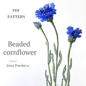 Beaded Flower pattern cornflower