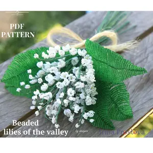 Beaded Flower pattern dandelion, Lily of the valley