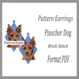 Pinscher Dog bead earrings pattern Dog bead pattern Beading patterns Olegirabeadpatterns