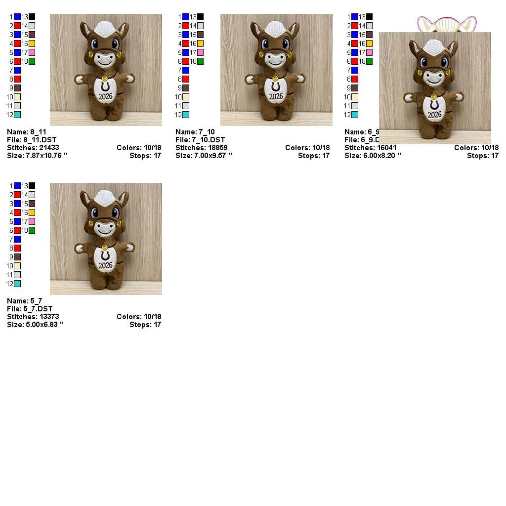 ITH pattern Horse toy In The Hoop machine embroidery design 7 ITH pattern Horse toy In The Hoop machine embroidery design - Image 7
