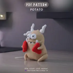 Potato Plush Pattern – Funny Fleece Toy with Secret Mouth