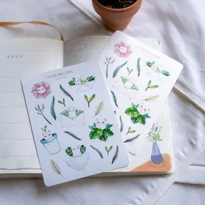 Cute cats and plants sticker pack Cat lover gift