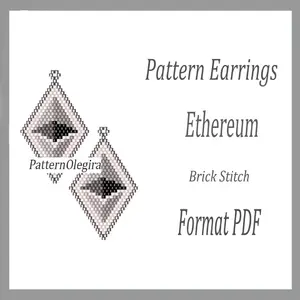 Ethereum bead earrings pattern Beading earrings pattern Olegirabeadpatterns
