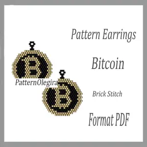 Bitcoin bead earrings pattern Beading earrings pattern Olegirabeadpatterns