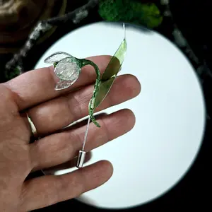 Scilla flower brooch. Handmade snowdrop jewelry