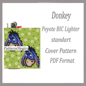 Donkey beading lighter cover pattern Beading patterns Bead peyote pattern Olegirabeadpatterns