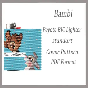 Bambi beading lighter cover pattern Beading patterns Bead peyote pattern Olegirabeadpatterns
