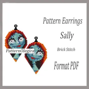 Sally bead earrings pattern Beading earrings pattern Olegirabeadpatterns