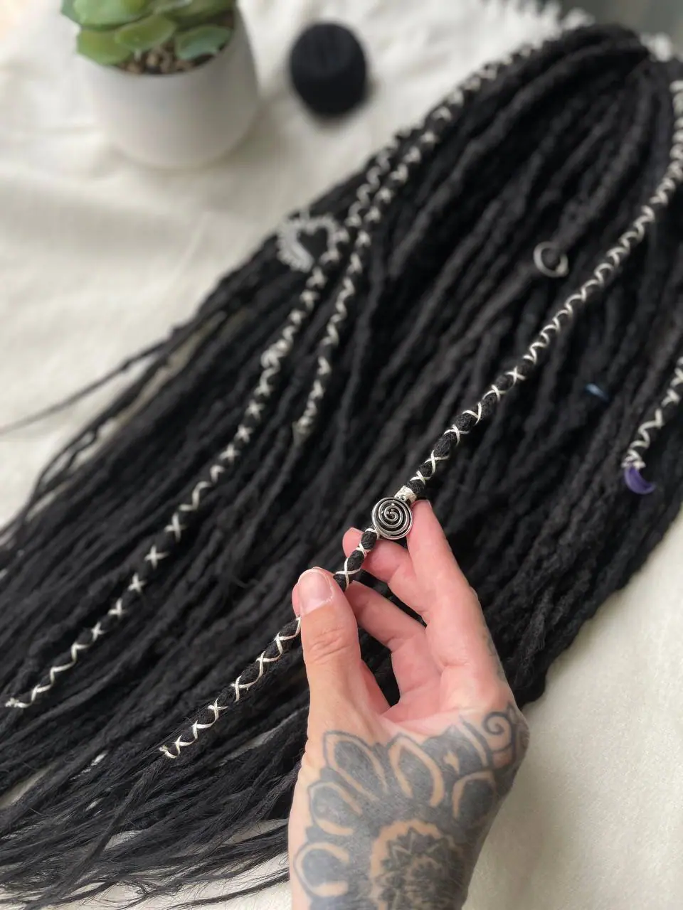 hooked synthetic black dreads de dreadlocks 6 hooked synthetic black dreads de dreadlocks - Image 6