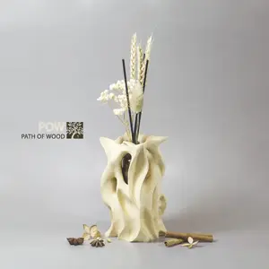 Aromatic Diffuser / vase (material – ash tree) Hand Made Carving
