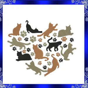 I love cat embroidery design 590
