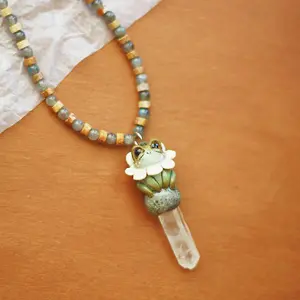 Quartz Frog Necklace