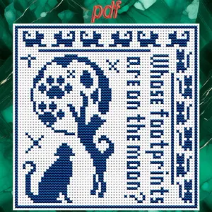 Cross stitch pattern Cat and the Moon