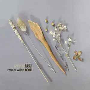 Wooden Hairpin (material – acacia) Hand Made Carving