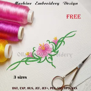 Hibiscus tattoo free embroidery design