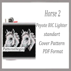 Horse 2 beading lighter cover pattern Beading patterns Bead peyote pattern Olegirabeadpatterns