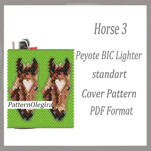 Horse 3 beading lighter cover pattern Beading patterns Bead peyote pattern Olegirabeadpatterns