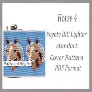 Horse 3 beading lighter cover pattern Beading patterns Bead peyote pattern Olegirabeadpatterns