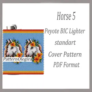 Horse 5 beading lighter cover pattern Beading patterns Bead peyote pattern Olegirabeadpatterns