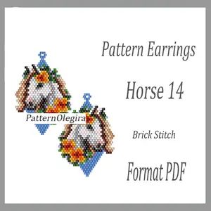 Horse 14 Bead earrings pattern Horse beading pattern Bead earrings pattern Olegirabeadpatterns
