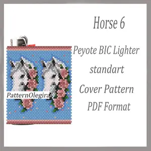 Horse 6 beading lighter cover pattern Beading patterns Bead peyote pattern Olegirabeadpatterns